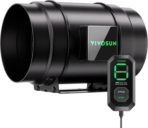 Vista 14 de VIVOSUN Ventilador de conducto en línea G4 de 4 pulgadas y controlador de humedad de temperatura, control de aplicación WiFi E42A, ventilador