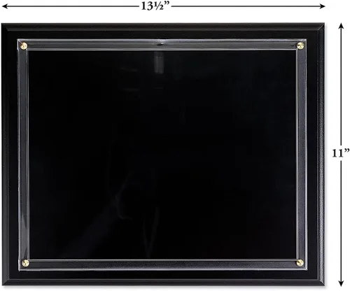 Vista 2 de Fine Stationery Placa plana negra con certificado de premio, certificado o diploma deslizable de 8.5 x 11 pulgadas, marco de pared de madera, 11 x