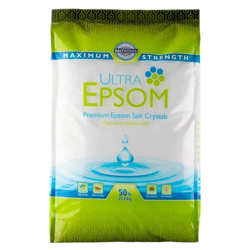Vista 9 de SaltWorks Ultra Epsom - Sal de baño premium, grano medio, bolsa de 2 libras