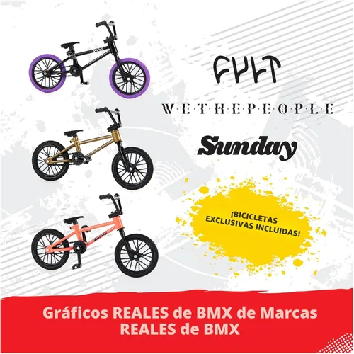 Vista 5 de Tech Deck, BMX - Paquete de 3 bicicletas de dedo, coleccionables y personalizables, juguetes de bicicleta BMX para coleccionistas, juguetes