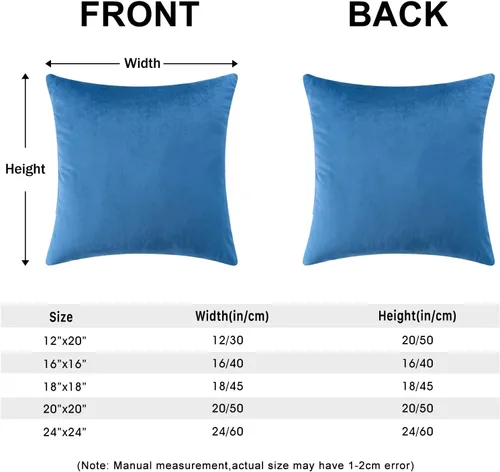 Vista 3 de AUSSPVOCT Ative - Juego de 2 fundas de almohada de terciopelo suave, 12 x 20 pulgadas, fundas de cojín cuadradas para sofá, cama, automóvil, sala