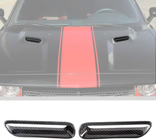 Vista 11 de JWWY para Challenger - Cubierta de salida de aire del aire acondicionado del capó para accesorios Dodge Challenger 2009-2014, ABS Azul（Frostbite） 2