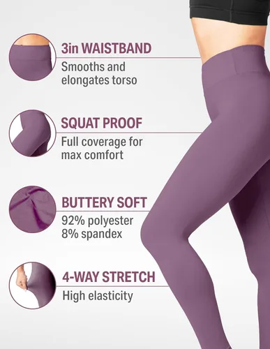 Vista 3 de SATINA - Leggings de cintura alta para mujer, disponibles en capri, largo, con forro de vellón y con bolsillos