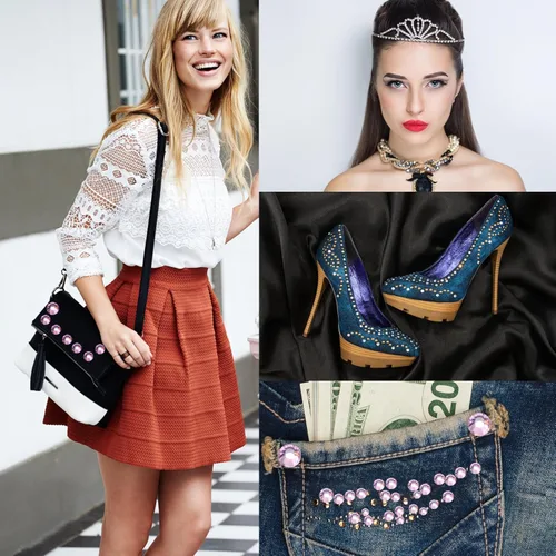 Vista 30 de Hot Fix - Diamantes de imitación de cristal con parte trasera plana, gemas de 0.189 in (20 ss, 1440 piezas, zafiro)