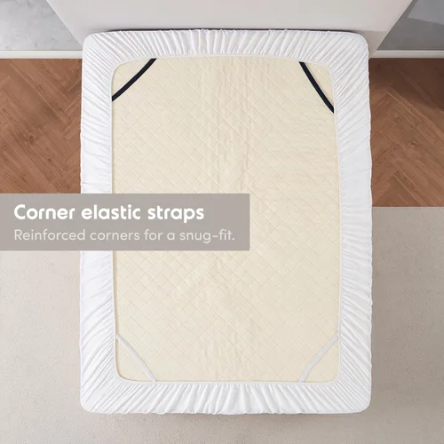 Vista 5 de Nestl Sábana bajera ajustable blanca de bolsillo extra profundo para niños, sábana bajera de lujo tamaño individual que solo se adapta fácilmente a