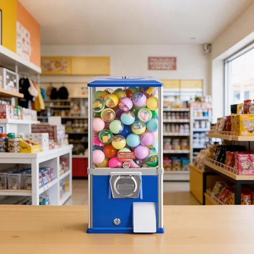 Vista 8 de VEVOR Máquina de chicle, dispensador de máquina expendedora de dulces de 21 pulgadas, máquinas expendedoras de 25 centavos para centros comerciales