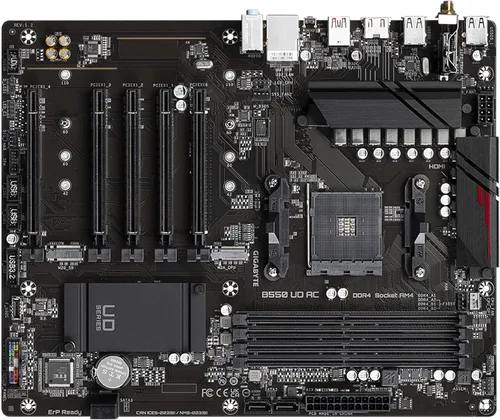 Vista 5 de GIGABYTE B550 UD AC (rev. 1.2) Placa base, compatible con procesadores AMD AM4 Ryzen 5000, ATX, DDR4, Dual M.2, SATA 6Gb/s, Intel 802.11a/b/g/n/ac