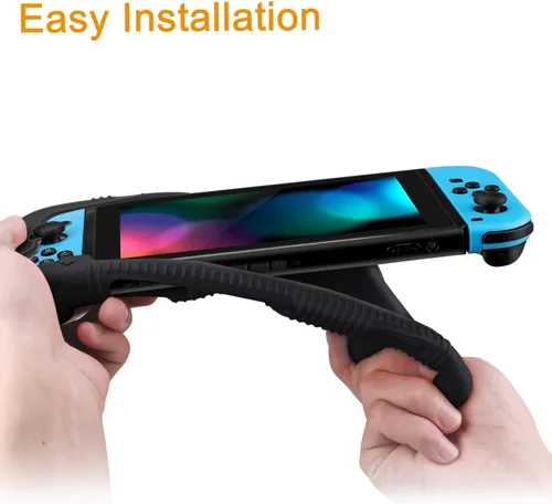 Vista 8 de FINTIE Funda de silicona compatible con Nintendo Switch - Suave antideslizante a prueba de golpes Funda protectora con diseño de agarre ergonómico