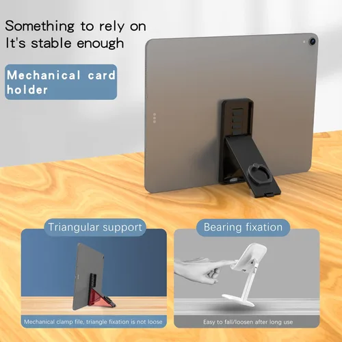 Vista 2 de Soporte de anillo para tablet, soporte universal ajustable para correa de mano, mango de 360 grados, agarre con parche adhesivo para iPad/Galaxy Tab