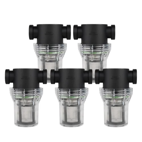 Vista 7 de SEAFLO Colador hembra NPT en línea de 1/2 pulgada con pantalla de filtro de acero inoxidable de malla 100 - Recipiente transparente para una fácil