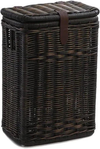 Cesto de basura de cocina de mimbre The Basket Lady con forro de metal, 16 pulgadas de largo x 10.5 pulgadas de ancho x 24 pulgadas de alto, color