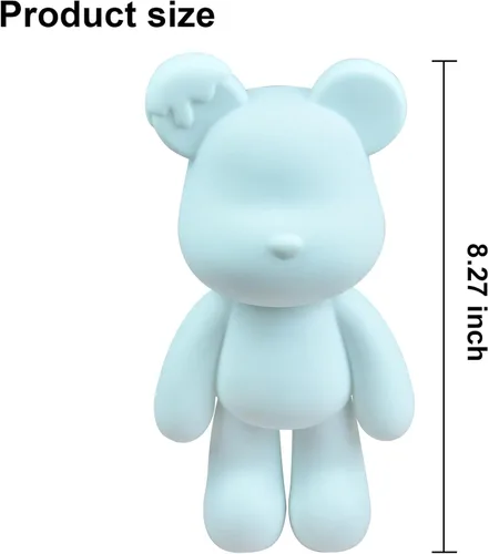 Vista 2 de Figurilla de Pintura de Oso Fluido, Figura de Oso DIY para Decoración del Hogar (8 Pulgadas, Molde en Blanco)