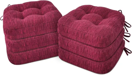 Vista 26 de Shinnwa Juego de 2 cojines para silla de comedor, cojines para silla de cocina de espuma viscoelástica de doble capa, almohadillas de asiento