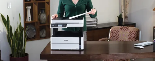 Vista 8 de Epson EcoTank ET-M3170 Impresora inalámbrica monocromática todo en uno Supertank con ADF, fax y Ethernet PLUS 2 años de tinta ilimitada*