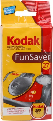 Vista 2 de Kodak Fun Saver - Cámara de un solo uso, rollo de 27 exp. + correa de mano + tela
