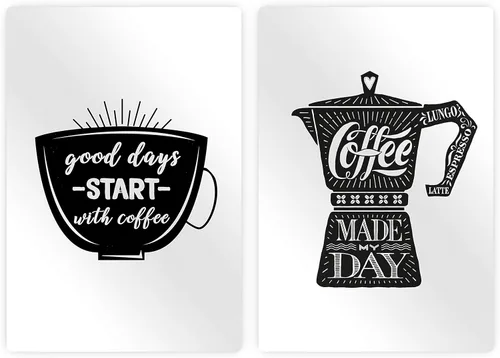 Vista 2 de HB Art Design Good Days Start with Coffee and Coffee Made My Day 2 Panel Metal Print Set Wall Art Coffee Bar Decor Coffee Signs Kitchen Wall Decor
