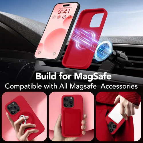 Vista 95 de GONEZ Funda magnética para iPhone 14, compatible con Magsafe, con protector de pantalla + protector de cámara, forro de microfibra antiarañazos