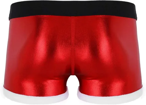 Vista 4 de YiZYiF Tangas de Navidad para hombre, tangas de franela de Papá Noel y Navidad