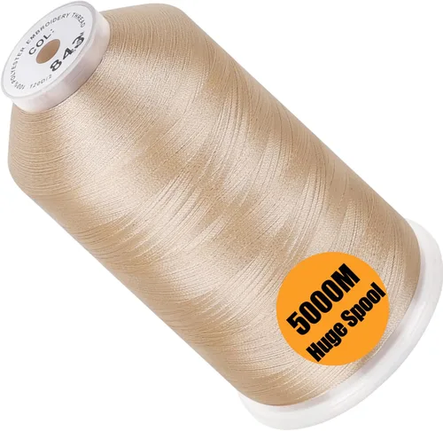 Vista 81 de New brothread - Bobina única de 5000 m de hilo de poliéster para máquina de bordar de 40WT para máquinas comerciales y domésticas - Verde opalino