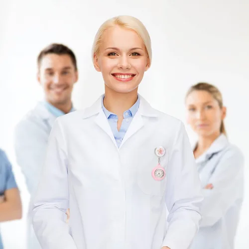 Vista 4 de Outus Reloj de enfermera de 4 piezas para enfermeras médicos, reloj de enfermera, broche de bolsillo, reloj digital