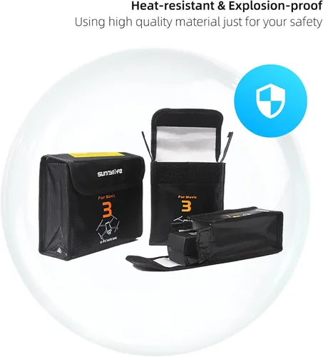 Vista 2 de Mavic 3 Lipo - Bolsa de batería para DJI Mavic 3 Pro, accesorios para drones, baterías ignífugas a prueba de explosiones, bolsa segura para carga