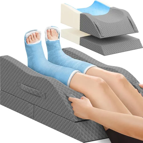 Vista 17 de Almohadas de elevación TranquilRelax para piernas después de cirugía, almohada de cuña de espuma viscoelástica ajustable para lesiones o descanso