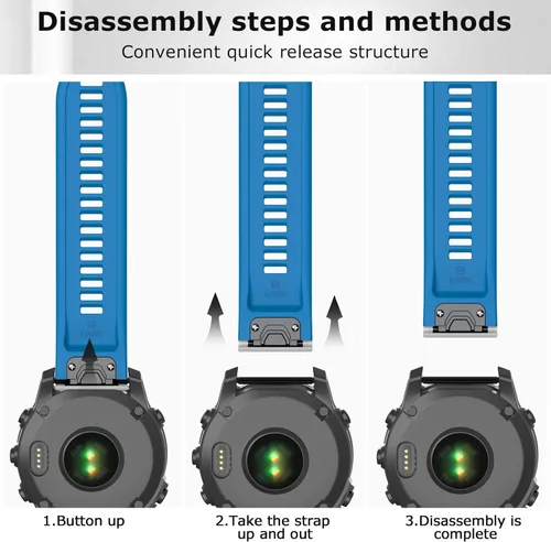Vista 2 de Correa compatible con Garmin Fenix 7X, correa de reloj de silicona suave de 1.024 in de repuesto para Fenix 5X/Fenix 6X/Fenix 5X Plus/Fenix 6X