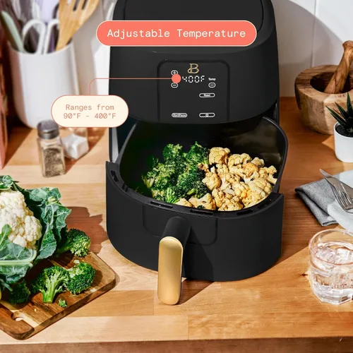 Vista 3 de Freidora de aire B de 6 cuartos de galón con pantalla táctil de Drew Barrymoree, tecnología TurboCrisp, cerámica antiadherente EverGood, 4 funciones