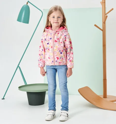 Vista 4 de Feidoog - Chaqueta de vellón polar con capucha, de manga larga, gruesa, cálida y resistente, para bebé o niños pequeños, para otoño o invierno