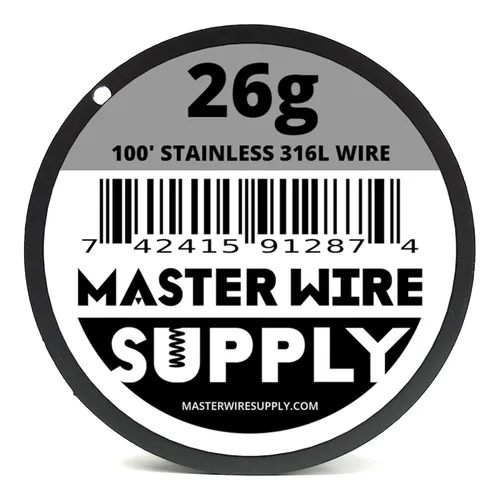 Vista 2 de Acero inoxidable 316L - Cable de calibre 26 de 100 pies - 0.016 in - 0.016 pulgadas - Fabricado en Estados Unidos - Master Wire Supply