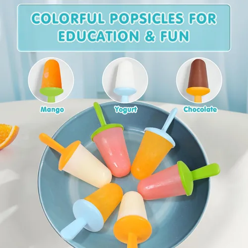 Vista 7 de Miaowoof, moldes de silicona para paletas para niños pequeños, moldes de paletas pequeños de silicona premium sin BPA de 6 cavidades, molde