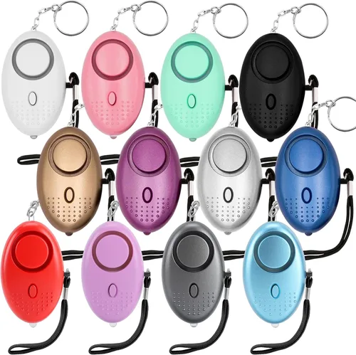 Safe Sound - Alarma personal de 12 paquetes de 140 dB de alarma de seguridad personal con luces LED, alarma de seguridad de emergencia para mujeres,