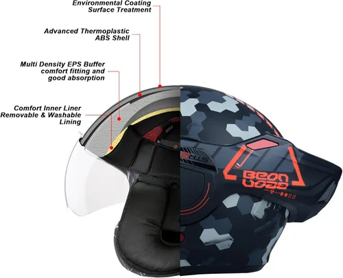 Casco de motocicleta de cara completa, aprobado por DOT, protector de barbilla reversible de 180°, casco de piloto modular con doble visera antivaho de BEON