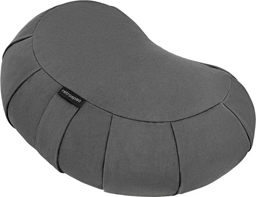 Retrospec Sedona Zafu - Cojín de meditación con relleno de casco de trigo sarraceno, soporte ajustable para equipos de yoga y pilates, funda de