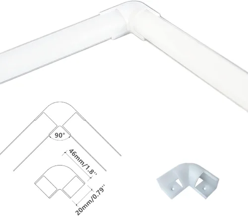 Vista 7 de 20-Pack 3.3FT 1Meter V Shape LED Strip Aluminum Channel Diffuser System, Extruded Alu Track Milky Cover with Corner Connector and Mounting Kit,Easy