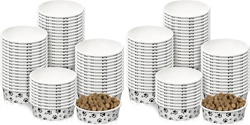 Vista 9 de 30 cuencos desechables para perros de 12 onzas, alimentos pequeños para mascotas con platos impresos para mascotas pequeñas, cuencos de viaje