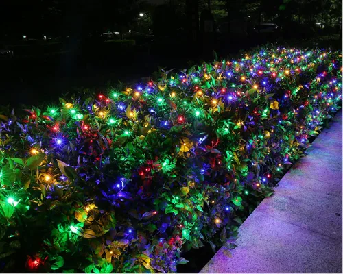 Vista 18 de Joomer - Luces navideñas de red, de 12 x 5 pies, 360 ledes, conectables e impermeables, con 8 modos y temporizador, para exterior, Navidad, Azul