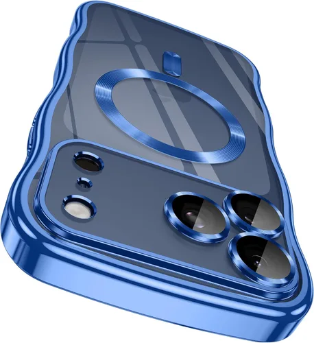 Vista 10 de GVIEWIN Funda para iPhone 17 [compatible con MagSafe] [Protección completa mejorada de la cámara] [Lindo marco ondulado] Funda magnética brillante