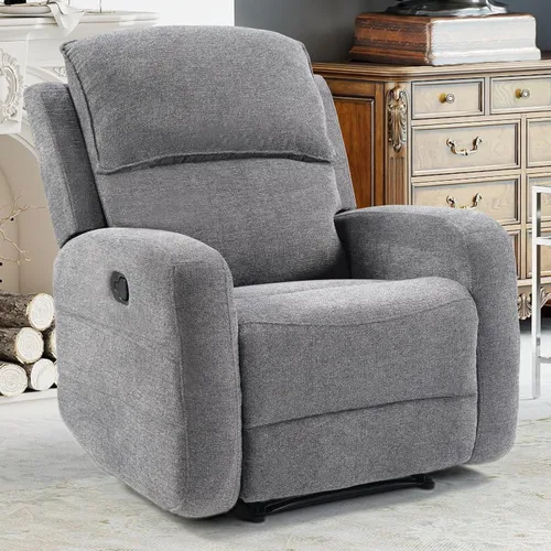 Vista 13 de EBELLO Juego de sofá reclinable manual para sala de estar, sofá reclinable de tela suave para sala de reuniones, respaldo y apoyabrazos acolchados