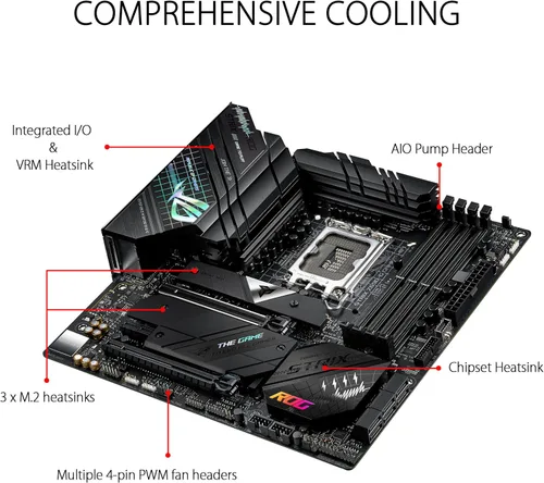 Vista 4 de ASUS ROG Strix Z690-G Gaming WiFi 6E LGA 1700 (Intel 12 generación) Micro ATX Gaming Motherboard
