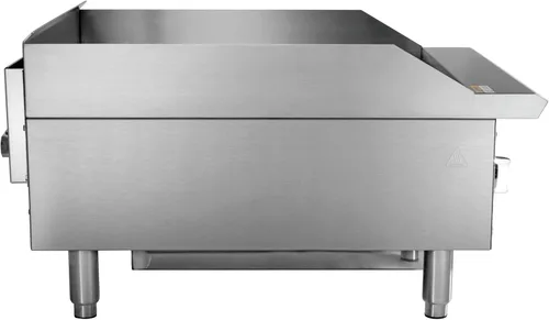 Vista 2 de Kratos Plancha comercial de encimera de 24 pulgadas de ancho, placa caliente de gas para restaurantes, controles manuales, 2 quemadores
