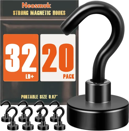 Neosmuk Ganchos magnéticos, esenciales para cruceros, más de 32 libras, ganchos magnéticos resistentes para cabinas de cruceros, refrigerador,