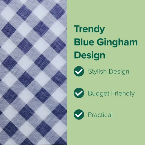 Vista 4 de SimuLinen Servilletas de papel desechables a cuadros azules y blancos, biodegradables para fiestas, pícnics, barbacoas, almuerzos, portón trasero