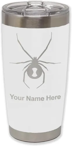 Vista 35 de LaserGram Vaso personalizado de 20 onzas, araña viuda negra (negro)