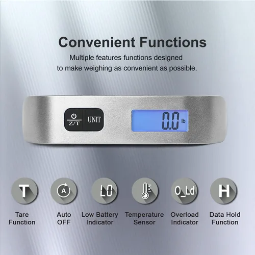 Vista 3 de travel inspira Báscula digital para equipaje, báscula de equipaje, 110 libras 110.2 lbs, batería incluida, Balanza digital para equipaje portátil