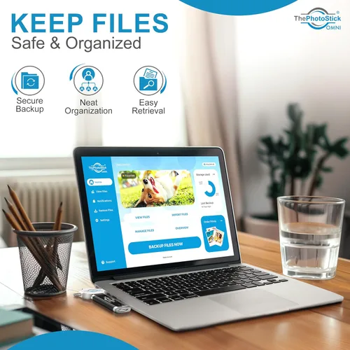 Vista 3 de ThePhotoStick® Omni - Unidad flash USB de 128 GB y Memory Stick – Copia de seguridad de fotos y videos para iPhone, Android, Mac y PC – Conexión
