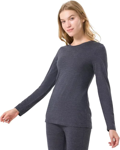 Vista 24 de Merino Protect 100% lana merino capa base mujer ropa interior térmica ligera suave manga larga camisa para senderismo esquí