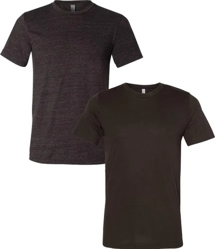 Vista 123 de Bella Canvas 3413c para hombre (1) Triblend verde + (1) Triblend rojo