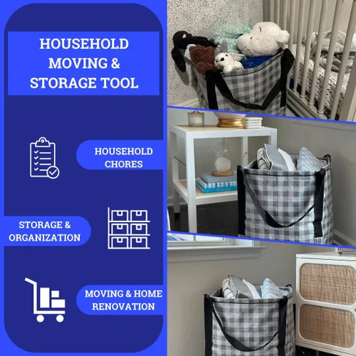 Vista 2 de DURASACK Bolsa de almacenamiento resistente de 22 galones, bolsa de mudanza de polipropileno tejido resistente, diseño reutilizable, soporta hasta