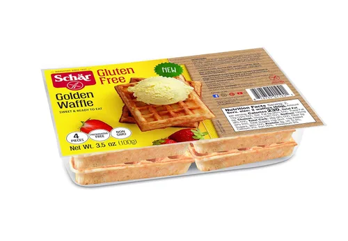 Vista 4 de Schar Waffles dorados sin gluten, paquete de 4 3 unidades (12 gofres en total)